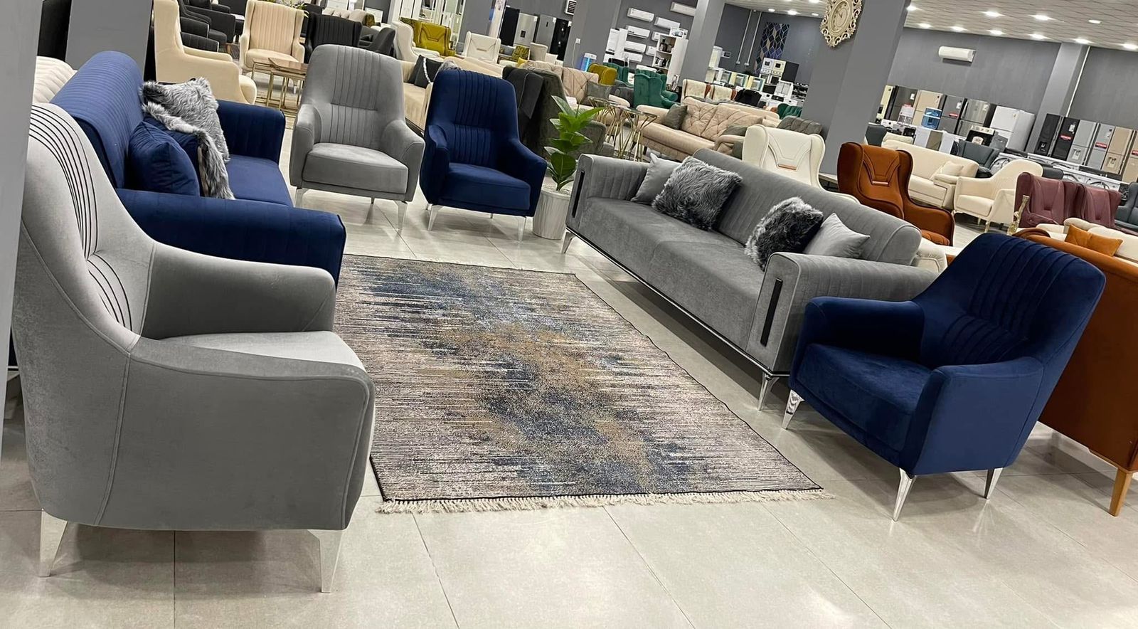Velvet Sofa & Armchair Living Room Set